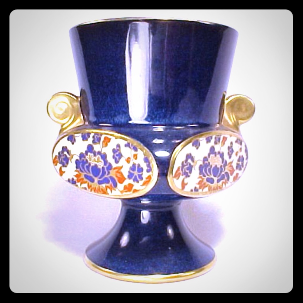 1930's CARLTON WARE COBALT BLUE ART DECO Vase